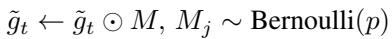 Equation for Random Masking using a Bernoulli distribution.