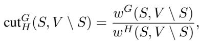 Definition of the cut ratio between graph G and graph H.