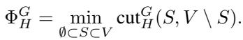 Objective function to minimize the cut ratio.