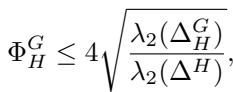 Cheeger-type inequality upper bounding the cut ratio using eigenvalues.