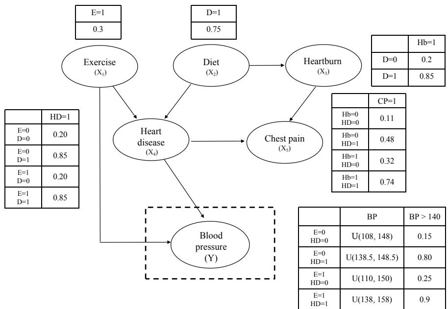 Causal network for hypertension.