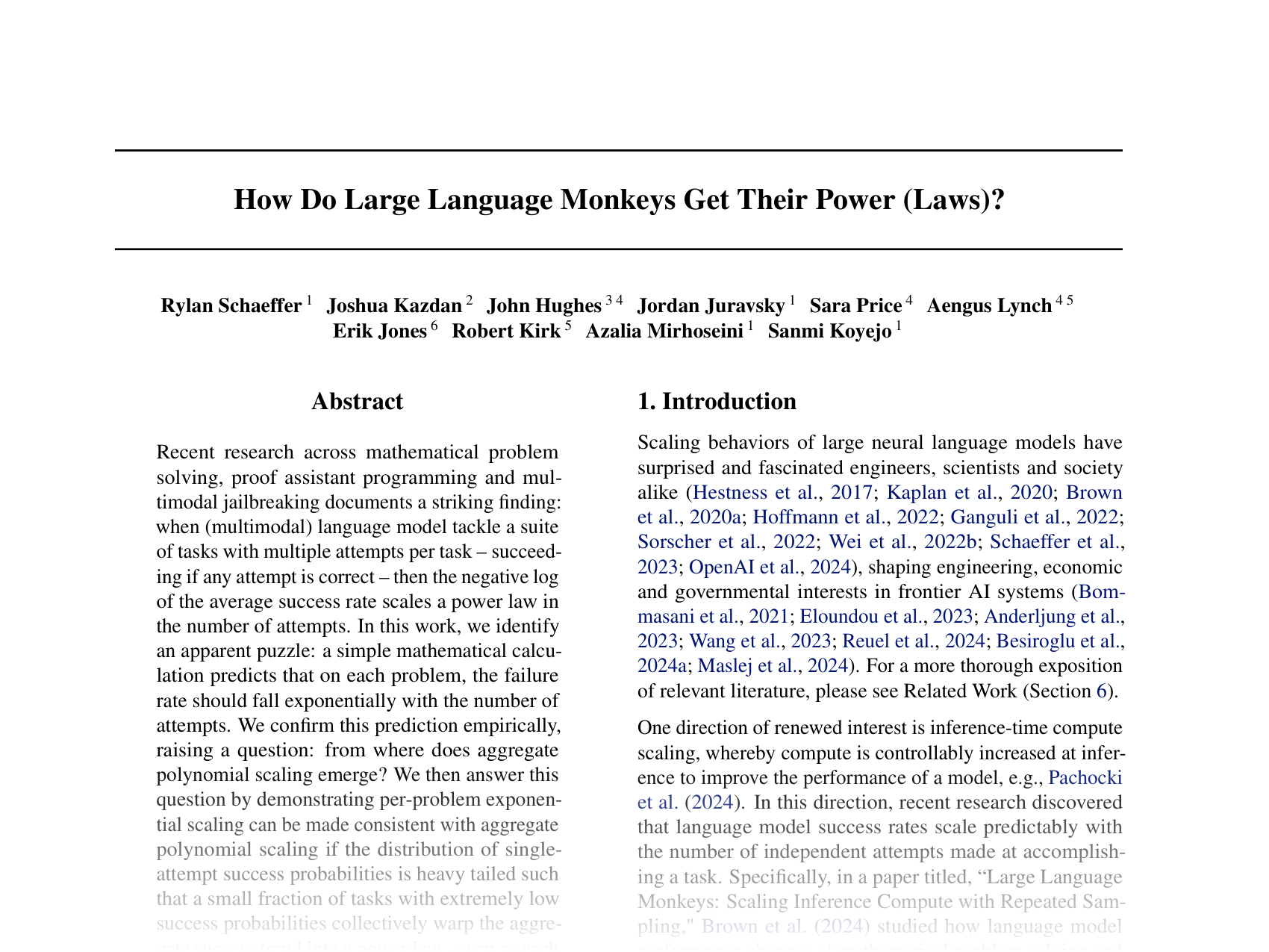 [How Do Large Language Monkeys Get Their Power (Laws)? 🔗](https://openreview.net/pdf?id=QqVZ28qems)
