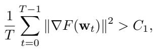 The lower bound on gradient norm convergence.