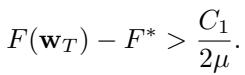 The lower bound on function value convergence.