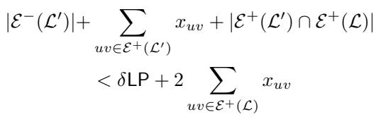 Inequality for L-prime showing the cost bounds involving intersection with L.