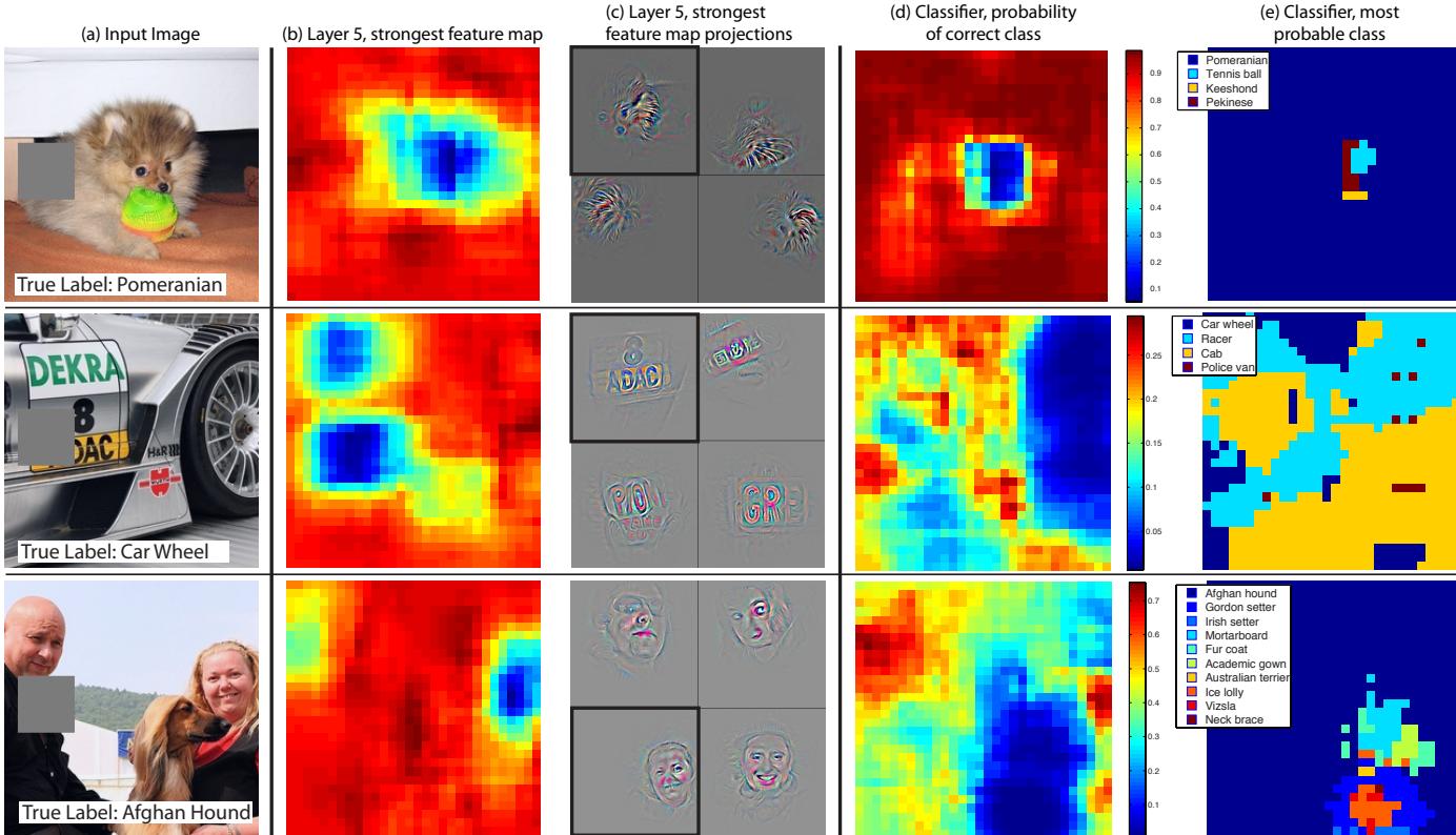 Figure 7 shows occlusion sensitivity. Occluding the object’s key parts causes classifier confidence to drop sharply, proving localization on the object rather than context.