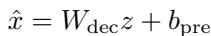 Equation for the SAE Decoder.