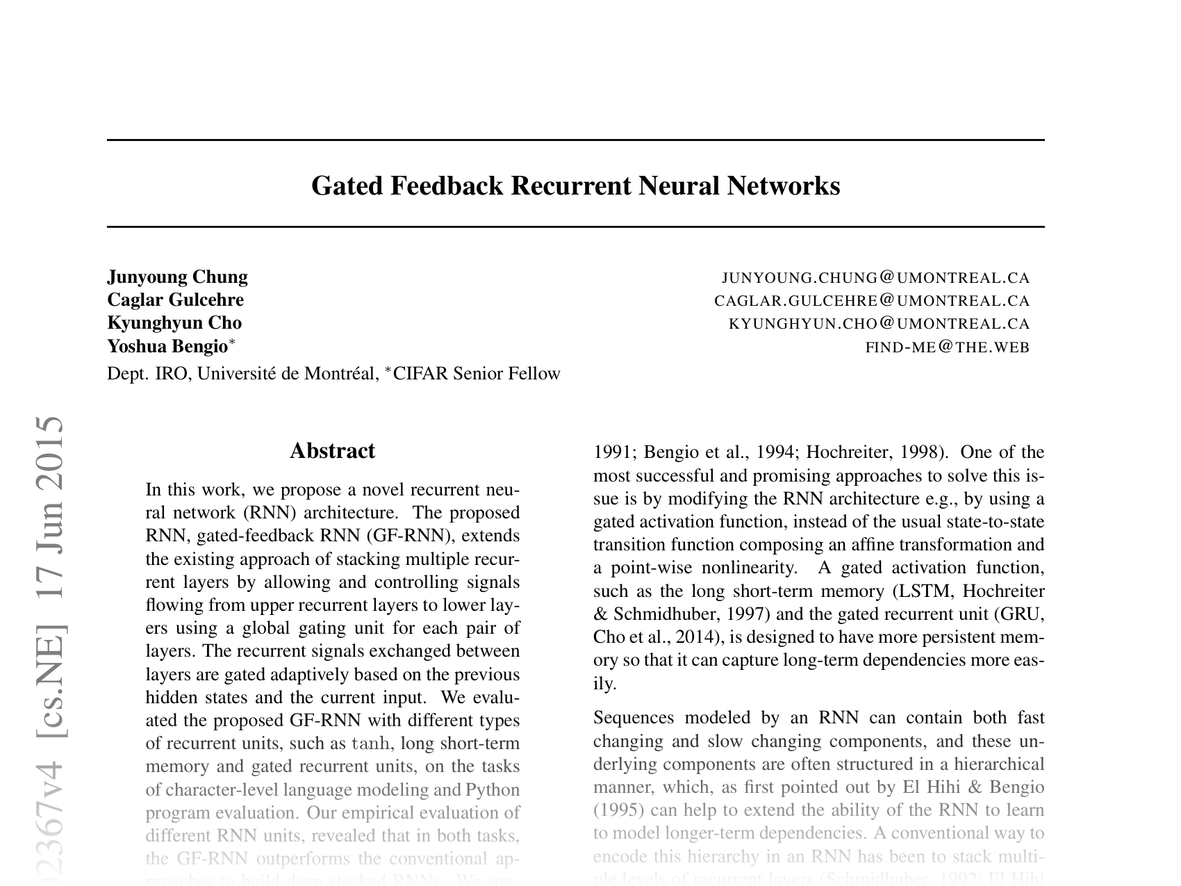 [Gated-Feedback Recurrent Neural Networks 🔗](https://arxiv.org/abs/1502.02367)