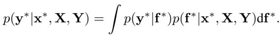 The predictive equation for a Bayesian model, integrating over all possible functions.