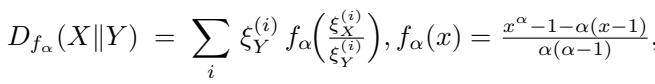 Equation for alpha-divergence