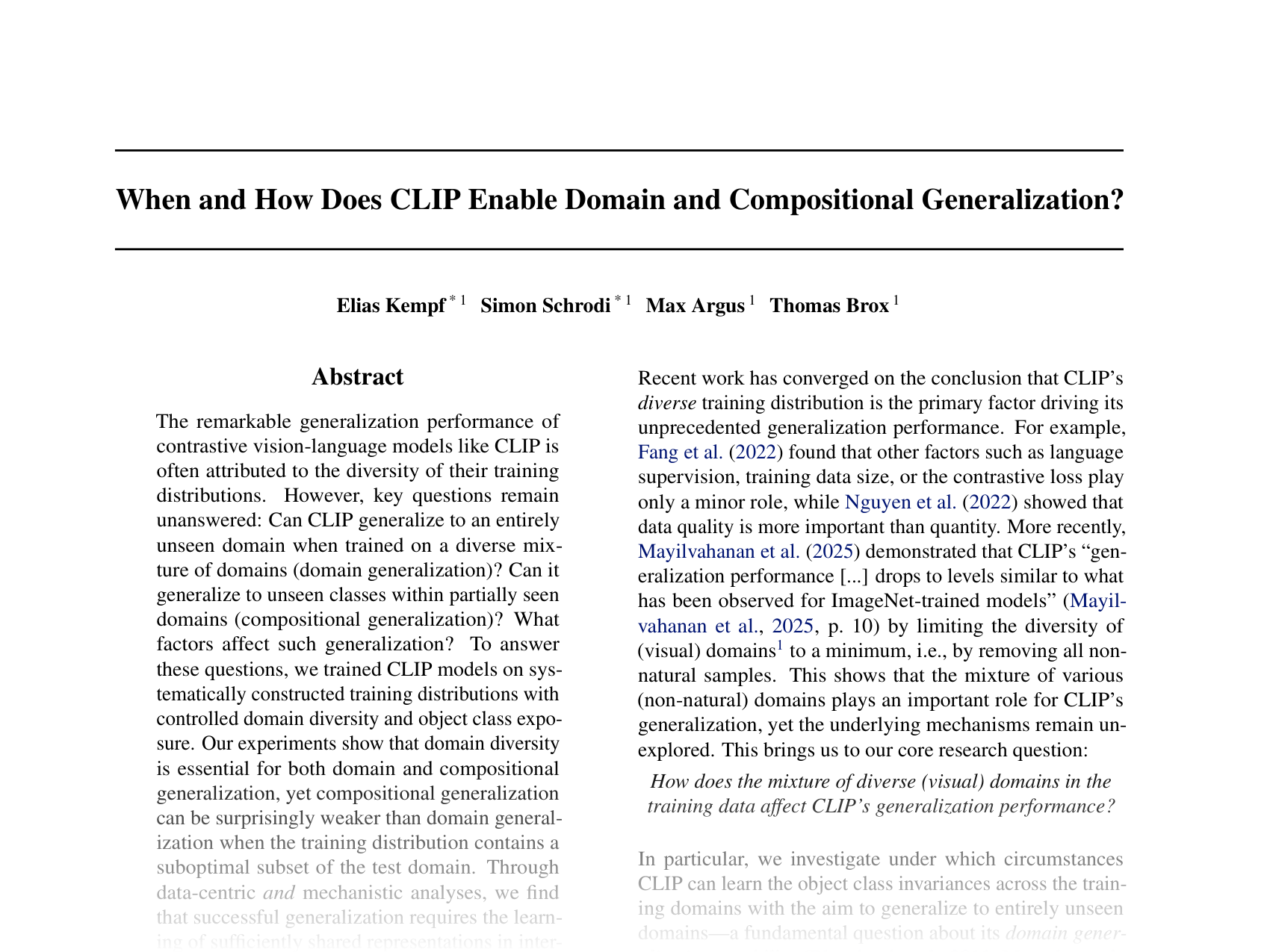 [When and How Does CLIP Enable Domain and Compositional Generalization? 🔗](https://openreview.net/pdf?id=Lktwi30g63)