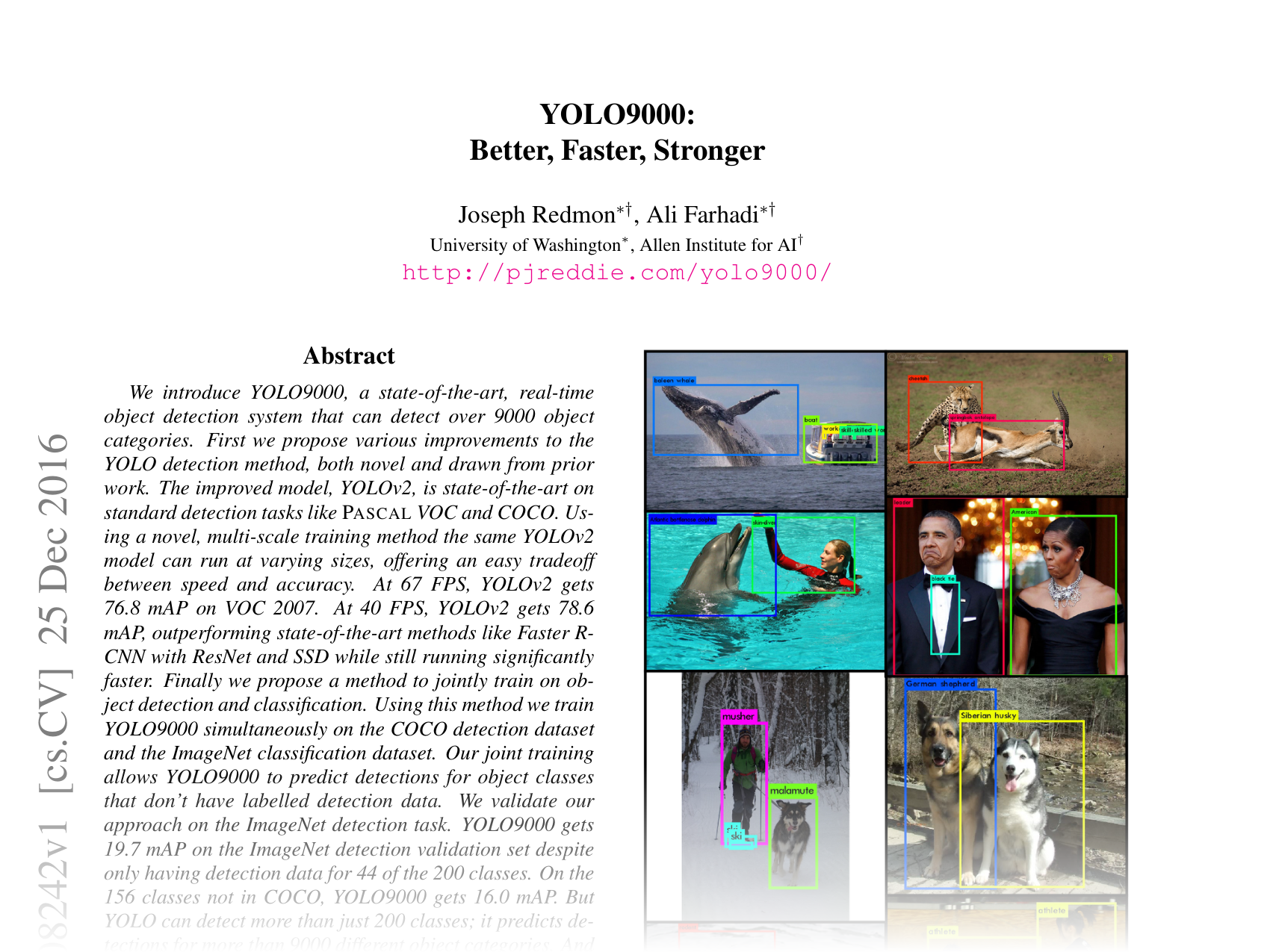 [YOLO9000: Better, Faster, Stronger 🔗](https://arxiv.org/abs/1612.08242)