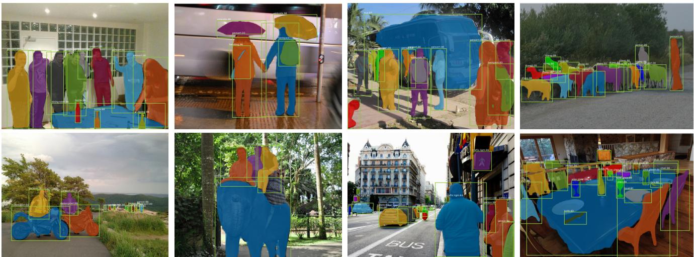 Figure 2 showcases Mask R-CNN’s results on the COCO test set.
