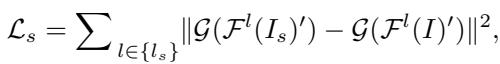 Style loss equation