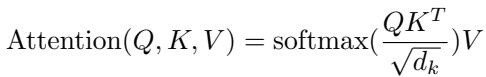 Equation for Scaled Dot-Product Attention.
