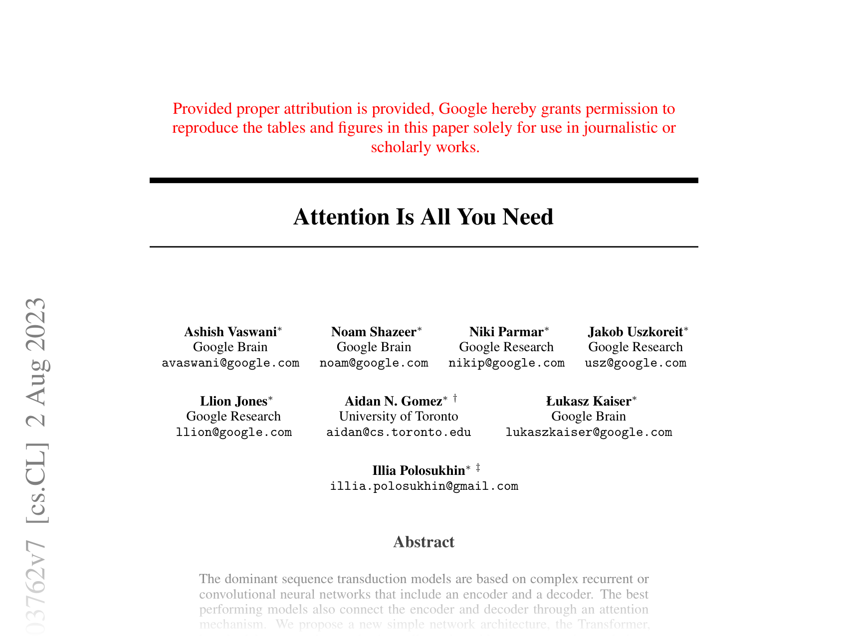 [Attention Is All You Need 🔗](https://arxiv.org/abs/1706.03762)