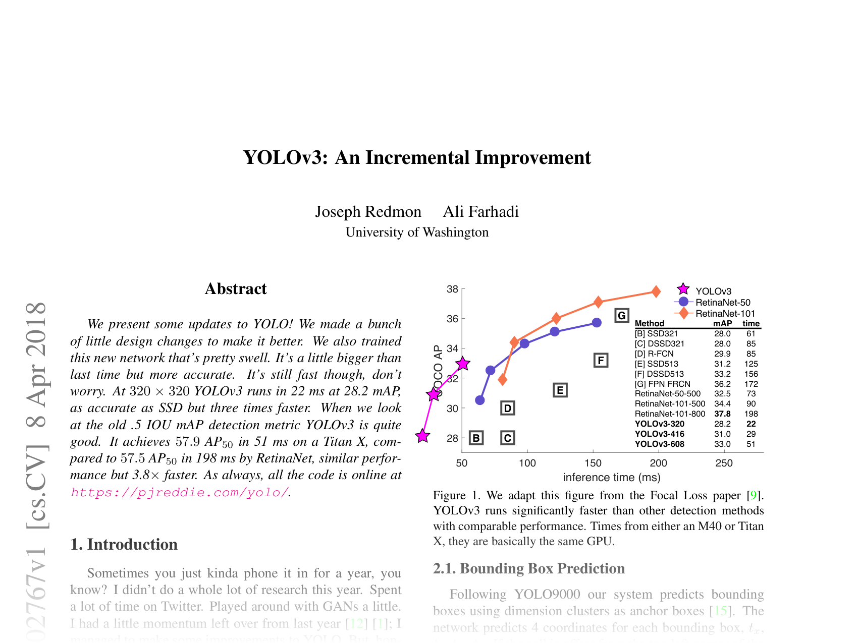 [YOLOv3: An Incremental Improvement 🔗](https://arxiv.org/abs/1804.02767)