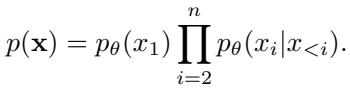 Equation for autoregressive sequence modeling.