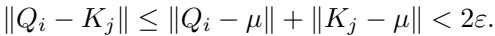 Equation showing the triangle inequality for vectors and their centroid.