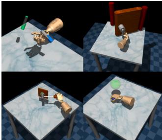 The classic Gym-MuJoCo locomotion tasks: Hopper, HalfCheetah, and Walker2d.