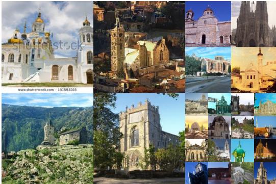High-quality 256×256 images of churches generated by the DDPM.