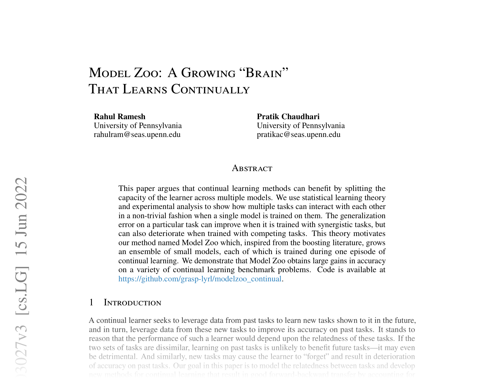 [Model Zoo: A Growing Brain That Learns Continually 🔗](https://arxiv.org/abs/2106.03027)