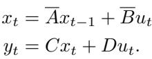 The discretized state-space model.