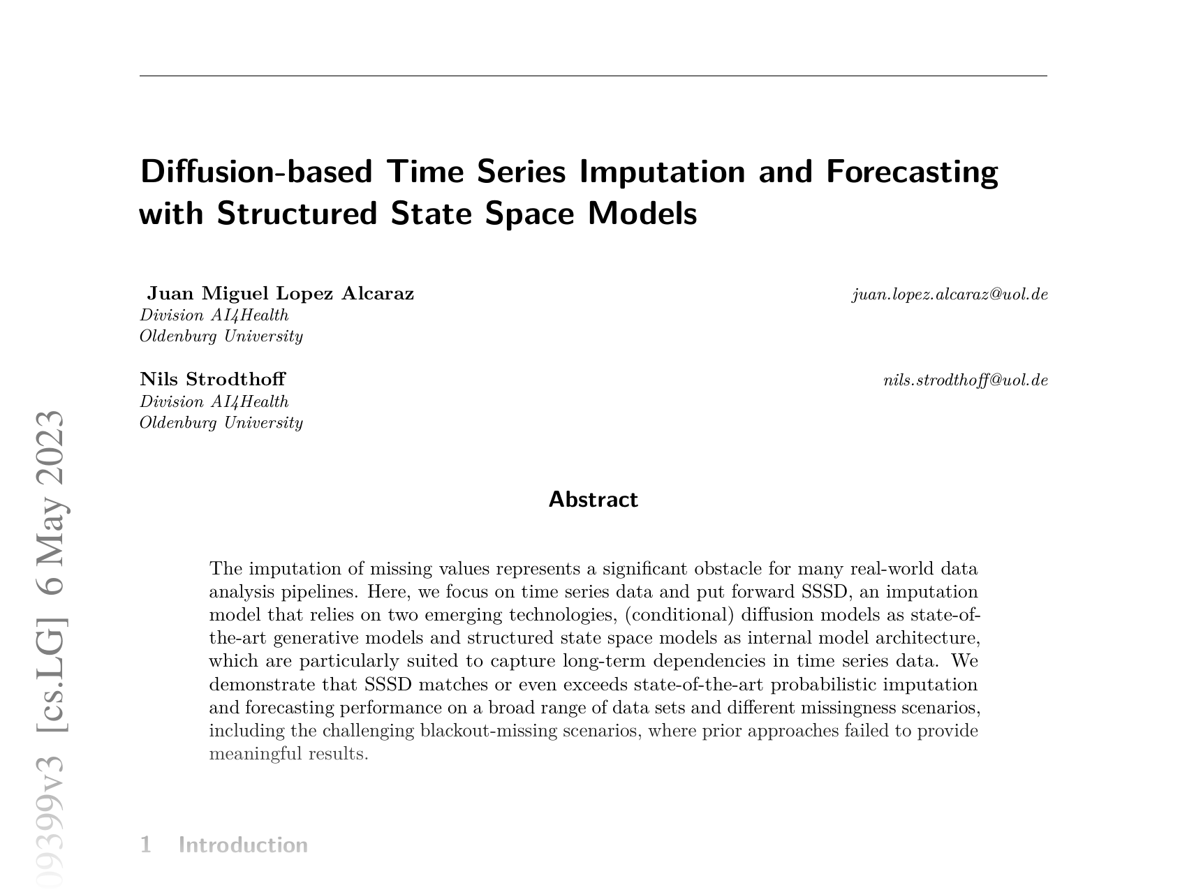 [Diffusion-based Time Series Imputation and Forecasting with Structured State Space Models 🔗](https://arxiv.org/abs/2208.09399)