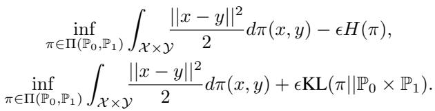 The two common formulations for Entropic Optimal Transport.