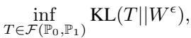 The Schrödinger Bridge problem, minimizing the KL divergence to a Wiener process.