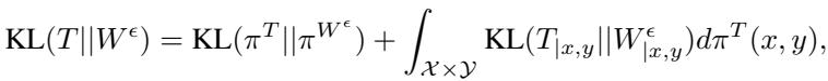 The decomposition of KL divergence between two stochastic processes.