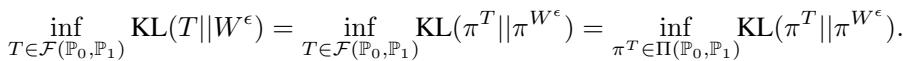 The equivalence between minimizing KL over processes and minimizing KL over their start-end joint distributions.