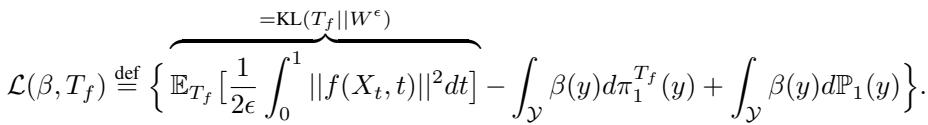 The Lagrangian-like functional for the relaxed Dynamic Schrödinger Bridge problem.