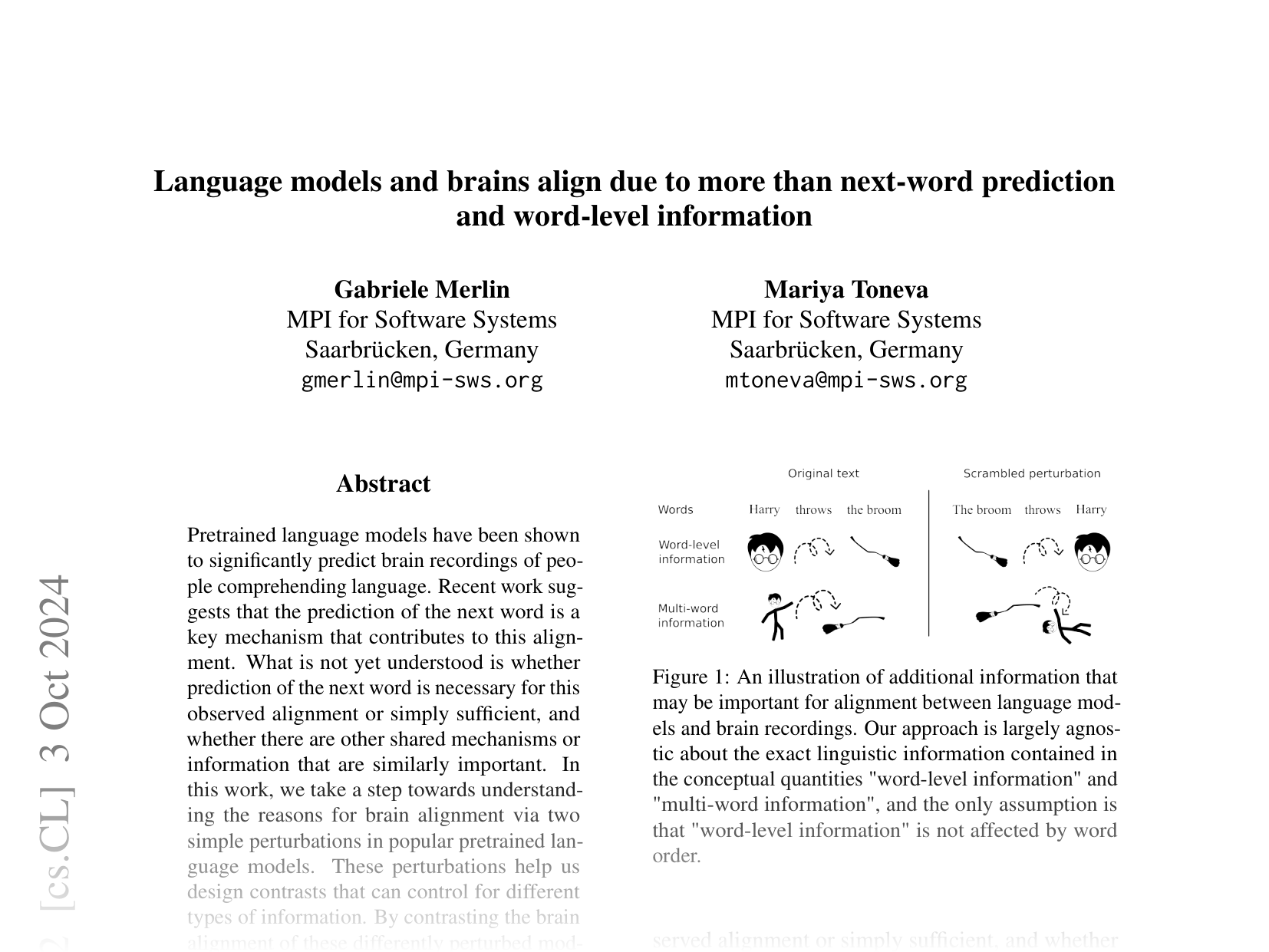 [Language models and brains align due to more than next-word prediction and word-level information 🔗](https://arxiv.org/abs/2212.00596)