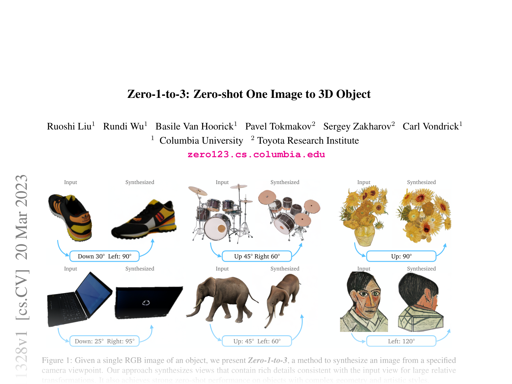 [Zero-1-to-3: Zero-shot One Image to 3D Object 🔗](https://arxiv.org/abs/2303.11328)