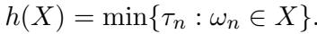 Definition of the hitting time h(X) for a set of cuts X.
