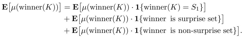 The expected cost is split into three cases.