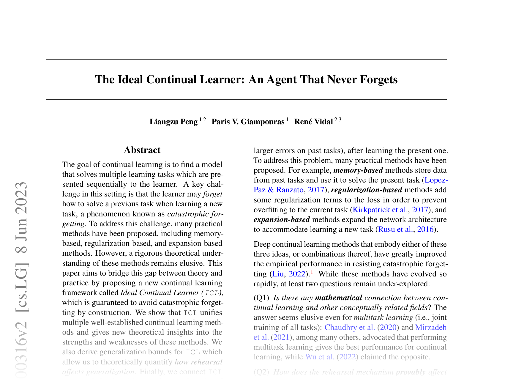 [The Ideal Continual Learner: An Agent That Never Forgets 🔗](https://arxiv.org/abs/2305.00316)