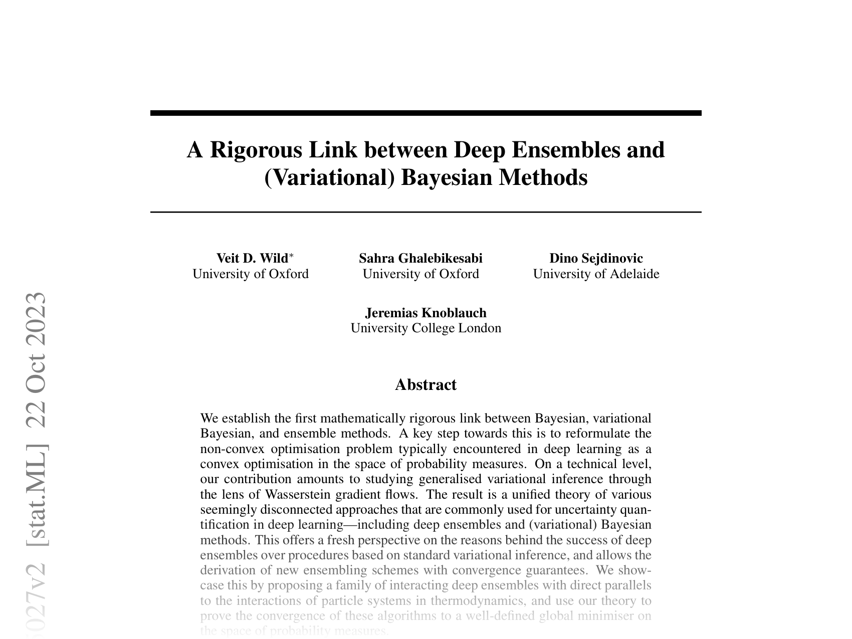 [A Rigorous Link between Deep Ensembles and (Variational) Bayesian Methods 🔗](https://arxiv.org/abs/2305.15027)