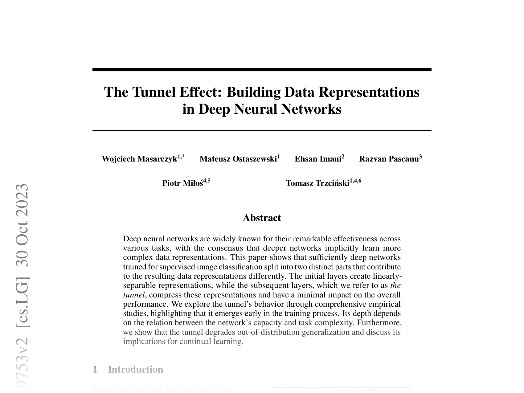 [The Tunnel Effect: Building Data Representations in Deep Neural Networks 🔗](https://arxiv.org/abs/2305.19753)