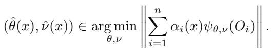 The weighted estimating equation for the final prediction.