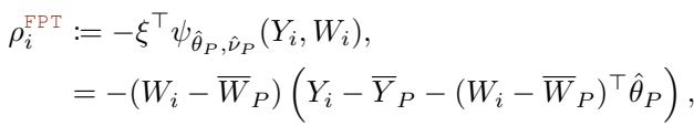 Equation for FPT pseudo-outcome in VCM/HTE models.