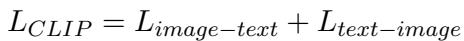 标准的 CLIP 损失函数结合了图像到文本和文本到图像的对比损失。