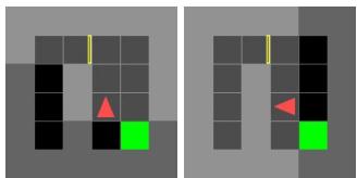 Render of the FakeGoal environment showing open doors and geometric shapes.