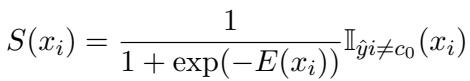 公式 4: 置信度感知权重 S(x)。