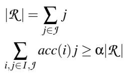 Equation: Constraints for total requests and average accuracy