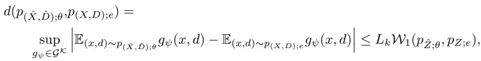 The performance difference between a model applied to the coreset vs. the original data is bounded by the 1-Wasserstein distance.