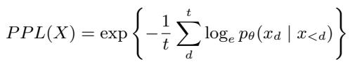 Equation for Perplexity.