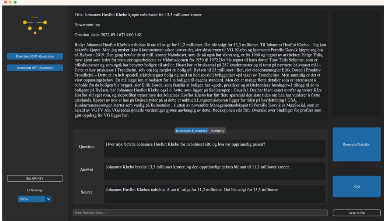 图 7: 用于多任务基准标注的 API 界面。