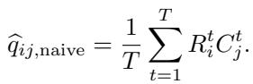 Naive estimator equation.